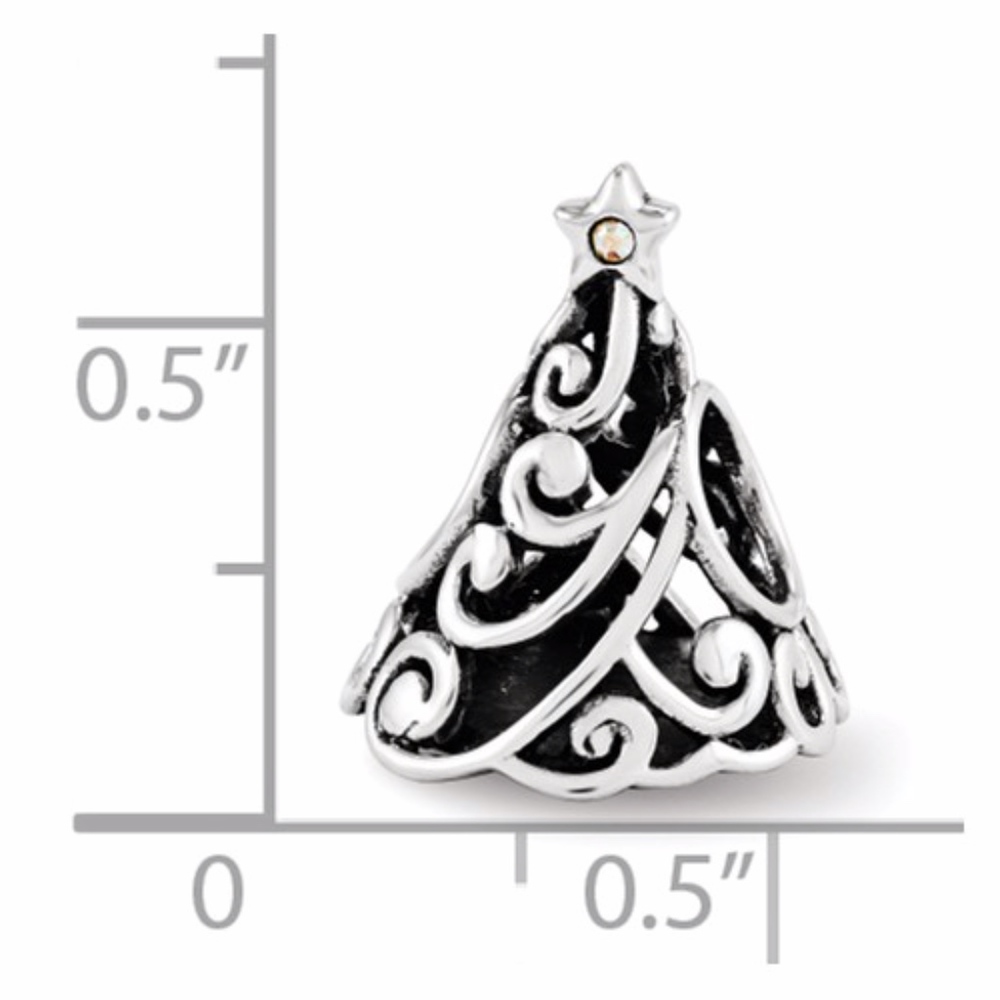 Christmas Tree Bead Sterling Silver - image 2